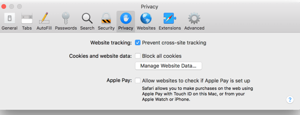 Safari blocking cookies